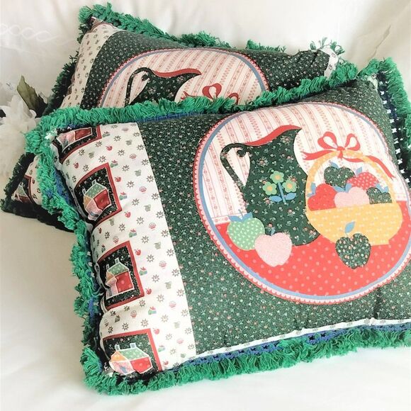 Cozy Country Chic PAIR 18 x 14 Accent Throw Pillows NEW - Picture 2 of 10